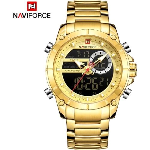 Men Watch Top Brand Luxury NAVIFORCE Analog Digital Watches Men’s Stainless Steel Military Sports Male Clock Relogio Masculino
