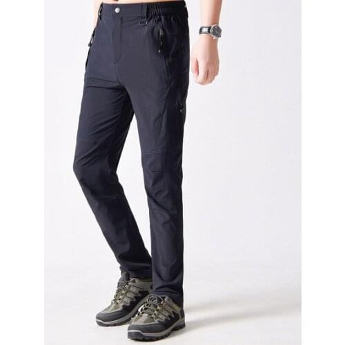 Mens Casual Thin Pants Outdoor Hiking Camping Climbing Trekking Fishing Sports Trousers Summer Spring Waterproof Pants L-8XL