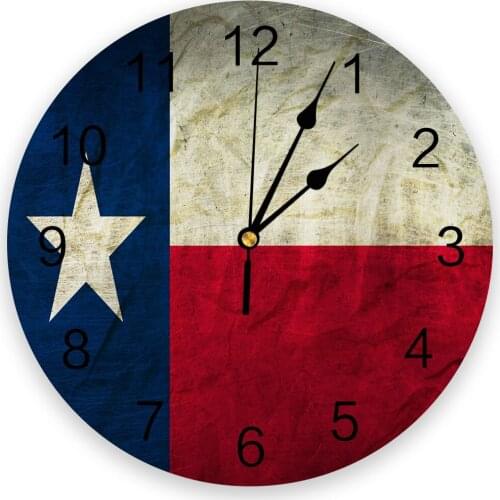 Flag Star Red Blue Creative Wall Clock For Home Office Decoration Living Room Bedroom Kids Room Hanging Watch