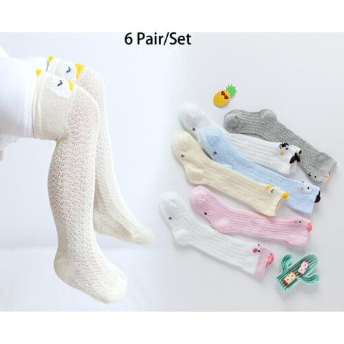 0-3 Years Old Baby Socks Long Tube Over Knee Anti Mosquito Socks Thin Mesh Breathable Lovely Newborn Baby Cartoon Stockings