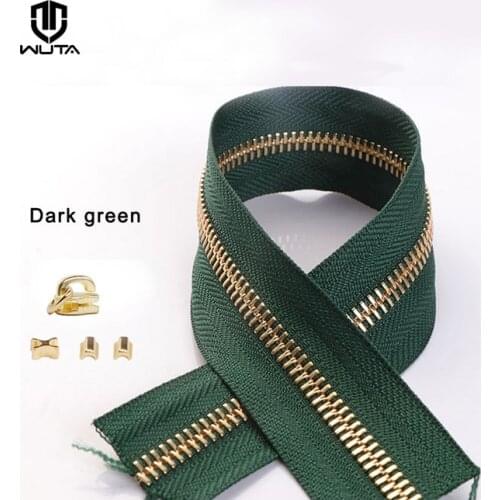 NEW (2set/pack) 25cm #3/#5 YKK Metal Zipper Copper Teeth&Nylon Cloth With D Ring for DIY Leather Craft Accessories Japan/HK Made