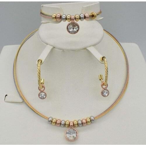 New High Quality Fashion Dubai Jewelry Set beads for jewelry making African Beads Jewelry earrings for women necklace set