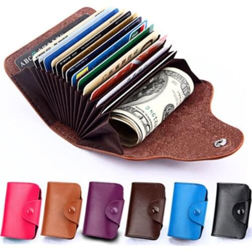 New Rfid Luxury Wallet Women Genuine Blocking Credit Card Holder Pocket
