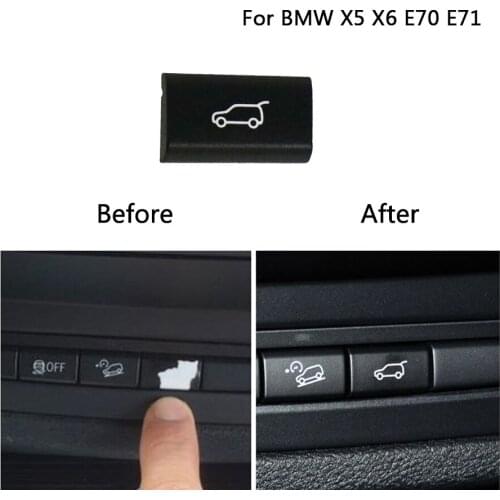 Car Central Control Panel Tail Gate Trunk Switch Luggage Button Switch Tailgate Cover For BMW X5 X6 E70 E71