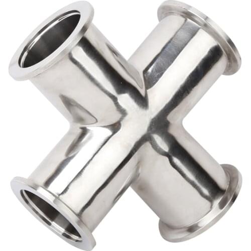 Cross Flange Adapter Same Ends 4-way Vacuum Cross Flange Fitting Pipe Joint Sanitary Stainless Steel 304 for KF16 KF25 KF40 KF50
