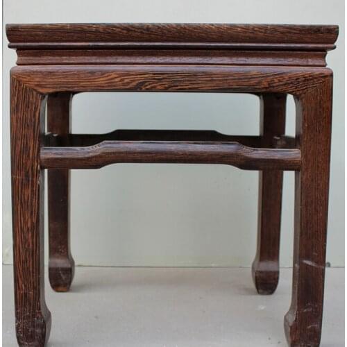 Song voge gem S2500 15" China Chinese Folk Wood Wooden Carved Handwork Statue Table Stool Desk Set