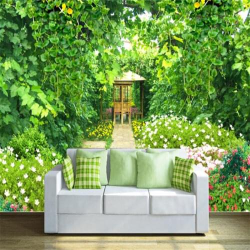 3d photo wallpaper Green vine garden flowers wallpaper for walls 3 d TV backdrop