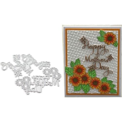 Happy Mothers' Day Metal Cutting Dies Stencil Scrapbooking DIY Album Stamp Paper