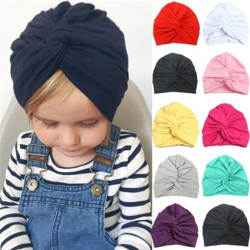 PUDCOCO Hot New Kids Baby Boy Girl Turban Head Wrap Hat Cotton Children Girls Winter Warmer Fashion Solid Cotton Ear Cap