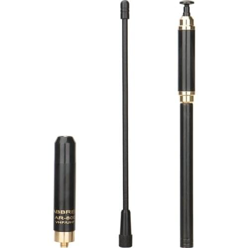 ABBREE AR-800 SMA-Female Telescopic VHF UHF144/430Mhz Antenna for BAOFENG UV-5R UV-82 Series WOUXUN TYT Walkie Talkie