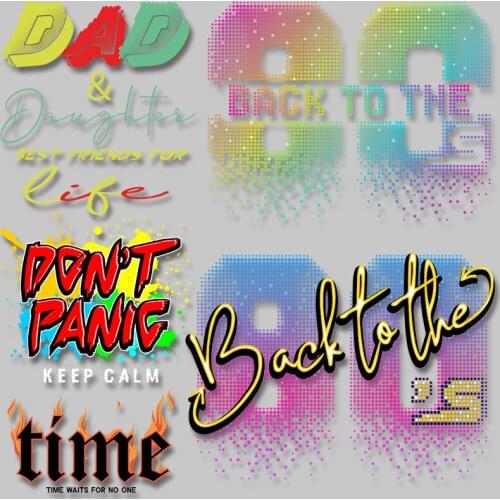 Letter pattern Heat Vinyl Ironing Stickers Decor Iron On Transfer Patches for Clothing DIY T-shirt Washable Garment Accessories