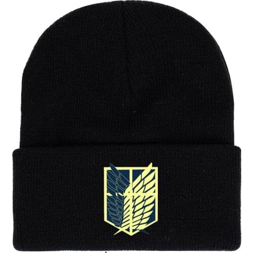 Attack On Titan Cosplay Knitted Hat Animation Investigation Corps Warm Wool Hat Fashion Unisex Beanie Gift