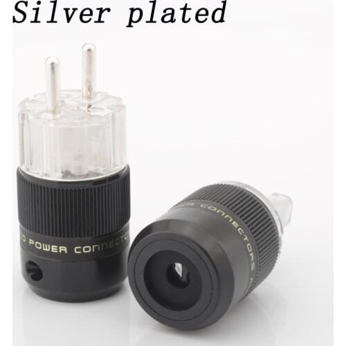 Pair 24K Gold Plated EU Schuko Plug IEC Female Connector for hifi power cable Audio AC Power Cable US Plug IEC320 C13 Connector