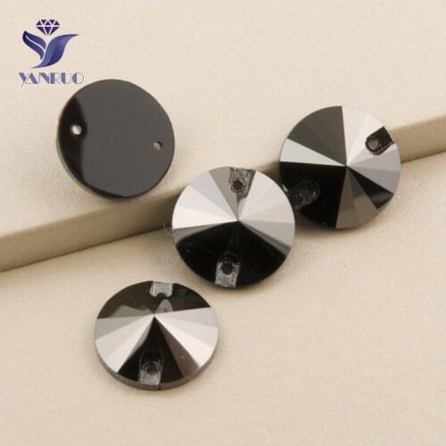 YANRUO 3200 All Sizes HEM Strass Rivoli Sew On Crystal Stones Flatback Sewing Beads For Jewelry Making