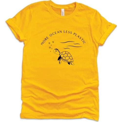 Female T Shirts Save The Turtles More Ocean Less Plastic Women Shirts 90s Grunge Aesthetic Oversized T Shirt Summer Fashion Tops