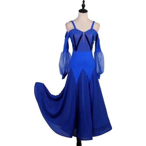 Ballroom Dance Competition Performance Dress Female Long Sleeve Elegant Waltz/Tango/Foxtrot Costumes Standard Dancewear DQL3960