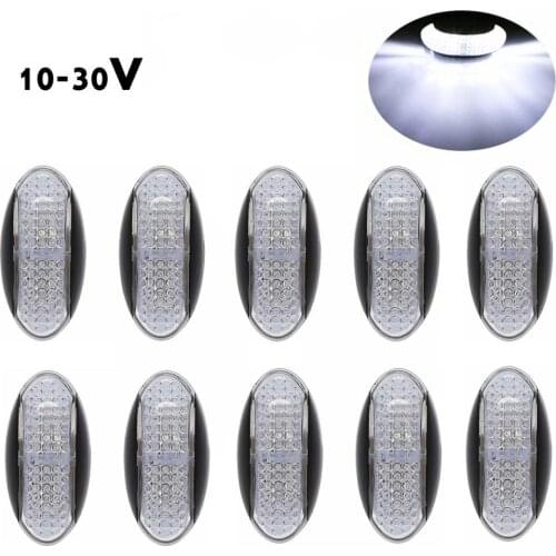 Fuleem 10PCS White 4 LED Side Marker Tail Light LED 12V 24V Clearance Lamp Waterproof for Truck Trailer