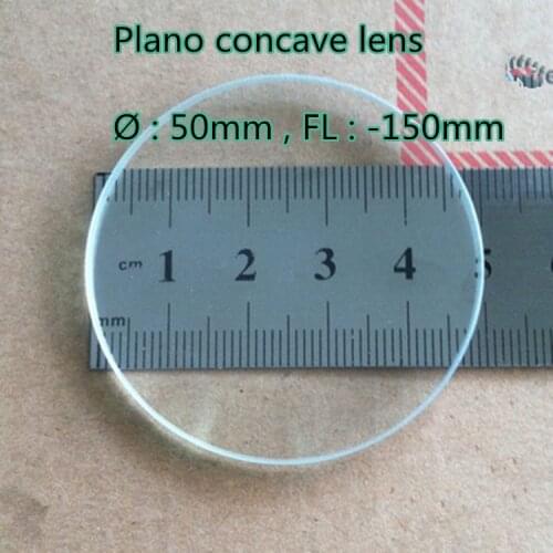 2 pcs plano concave glass lens 50mm diameter -150mm focal length for physical optical Experiment