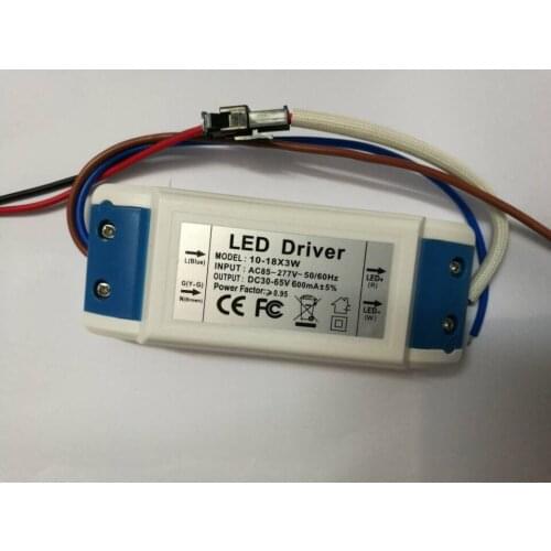 30pcs/lot 10-18x3W LED Driver Power Supply 36w 50w 54w 600mA 85-277v 110v 220v 12pcs-18pcs 3W High Power LED Chip for LED strip