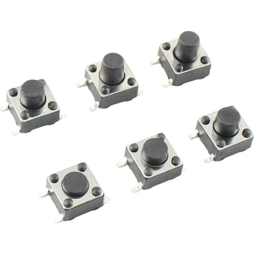 50pcs Micro Switch 6*6*4.3/5/6/7mm Momentary SMT SMD Tactile Tact Push Button 4Pin 6x6x4.3mm 6x6x5mm 6x6x6mm 6x6x7mm