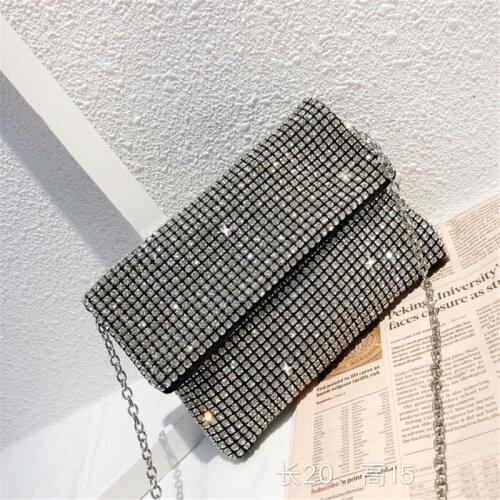 Shining Full Diamonds Small shoulder Bag women chain messenger bag 2019 Summer Crossbody Bag for ladies Bright Rhinestone purse