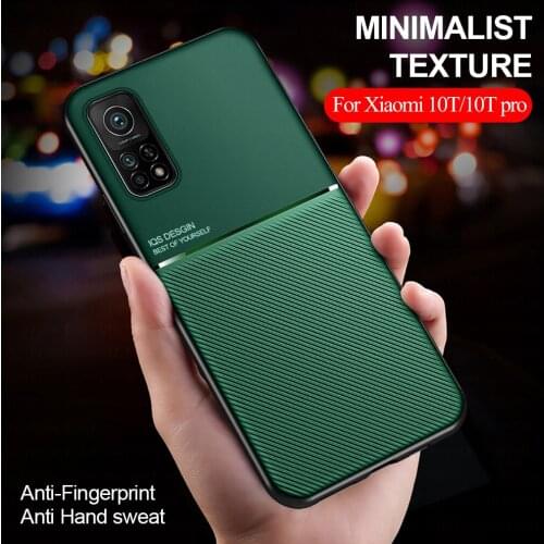For Xiaomi Mi 10T Pro Case Matte Silicone Shockproof Phone Cover Case Xiomi Mi10T 10 T T10 10Tpro Car Magnetic Holder Back Coque