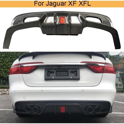 Carbon Fiber Car Rear Bumper Diffuser Lip Spoiler For Jaguar XF / XFL Standard 2016 - 2019 Not for Sportbrake Car Diffuser