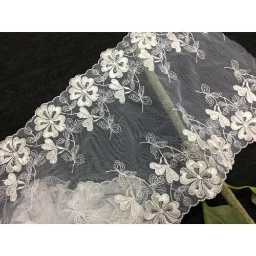 16Yards Bilateral Lace Ribbon Fabric Pink Flowers Trim DIY Handmade Crafts Sewing Apparel Accessories Bra Underwear Material