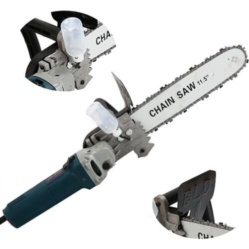 Upgrade DIY Electric Saw 11.5 Inch Chainsaw Bracket Set Converter 100 Angle Grinder M10/14/16 Into Chain Saw Woodworking Tool