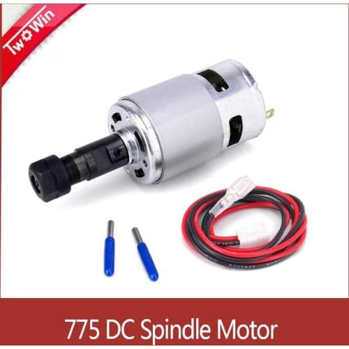 775 DC Motor 12-36V with ER11 Extension Rod + 3.175mm cutters Air Cooled Spindle For CNC Engraver/ Router Machine/DIY engraving