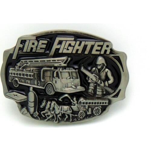 Western Cowboy FIRE FIGHTER Zinc Alloy Belt Buckle Fits 4.0 Belt