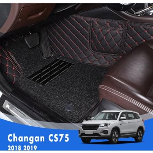 For Changan CS75 CS 75 2019 2018 Luxury Double Layer Wire Loop Car Floor Mats Auto Interiors Carpets Foot Pads Dash Covers