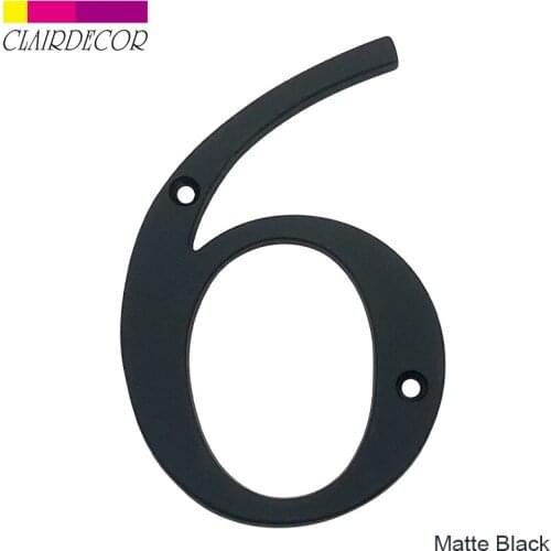 House Number 101mm matte Black Solid Zinc Hotel Home Door Number Outdoor Address Plaque Number for House Address Sign #6