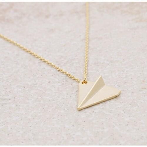 Origami Aircraft Necklace Small Aircraft Airplane Necklace Paper Airplane Model Lovers Women Wedding Lucky Necklace Jewelry