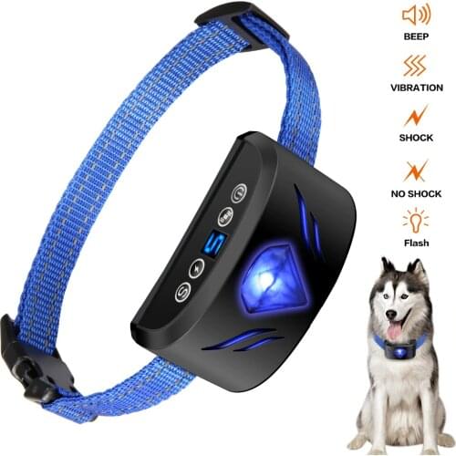Dog Bark Collar Rechargeable Anti-Barking Training Collar Reflective Dog Collar for Small Medium Large Dogs Upgraded Flash work