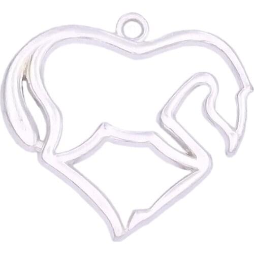 Double Nose Alloy Hollow Horse Pendant Luck Horse Head Animal Charms