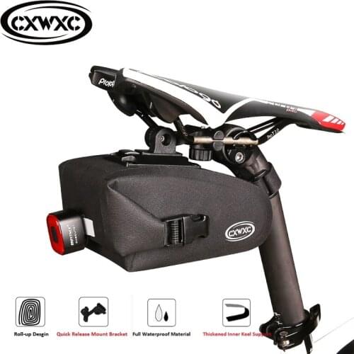 CXWXC Bicycle Saddle Bag With Quick Release Mount Full Waterproof Storage Pannier MTB Road Bike Rear Bag Pack Bike Accessories