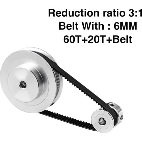 GT2 Timing Belt Pulley 60teeth 20teeth 5mm/8mm Reduction 3:1/1:3 belt width 6mm for 3D printer accessories