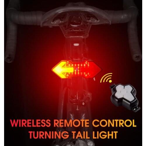 Bike Turn Signals Remote Control Bicycle Direction Indicator MTB LED Rear Light 30 Lumen IPX5 USB Rechargeable Cycling Taillight