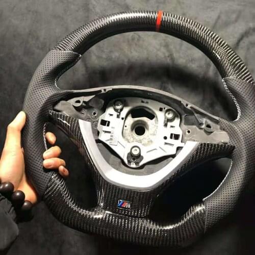D-Shape Cuatomized Real Carbon Fiber Sports Steering Wheel Alcantara Leather compatible for BMW X5 2015-2020