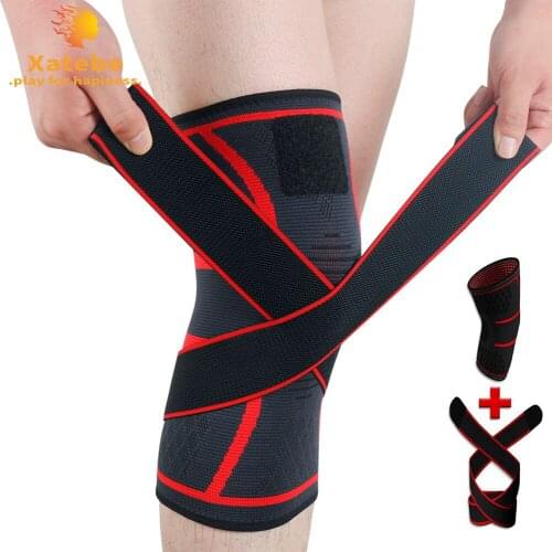 Pressurized Elastic Sports Kneepad Men Pressurized Elastic Knee Pads Support Fitness Gear Basketball Volleyball Brace Protector