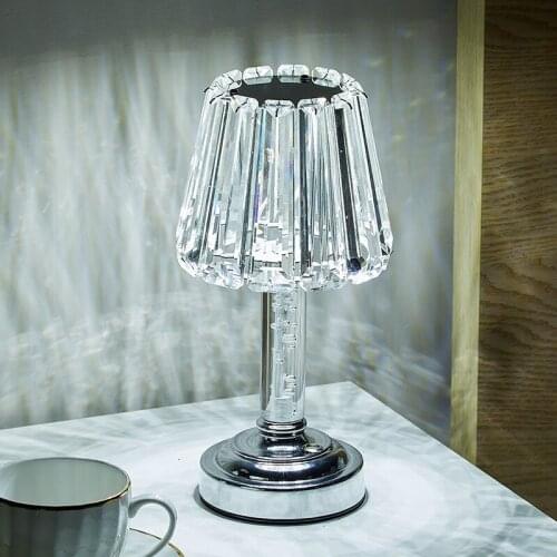 LED Crystal Table Lamp Bar Atmosphere Lamp Bedroom Bedside Dining Room Study Cafe USB Charging Table Lamp Decorative Lighting