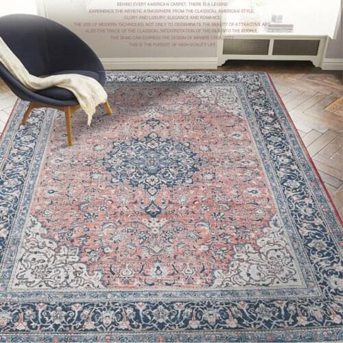 Vintage Persian Carpets for Living Room European American Style Rugs for Bedroom Sofa Coffee Table Floor Mat Chenille Area Rugs