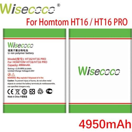 WISECOCO 4950mAh Battery For Homtom HT16 HT 16 Pro Mobile Phone In Stock High Quality Battery+Tracking Number
