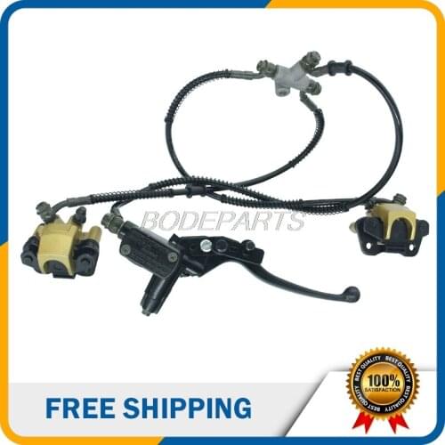 Motorcycle Parts Front Brake Assy With Two Brake Pads Hydraulic Cable For ATV Dirt Pit Bike Buggy Quad Bikes Free Shipping