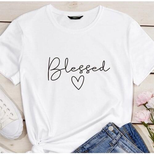 Blessed Love Mama Birthday Gift Graphic T Shirts Women Fashion Trend 2021 Summer Lady Present Grandma Letter Tshirt Lady XXMV