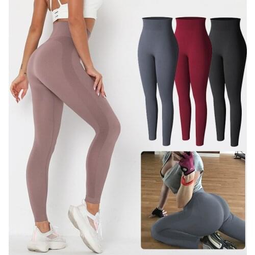 Women High Waist Leggings Through Thick Fitness Sports Legging Butt Lift Seamless Legins Workout Gym Scrunch Booty Push Up Pants