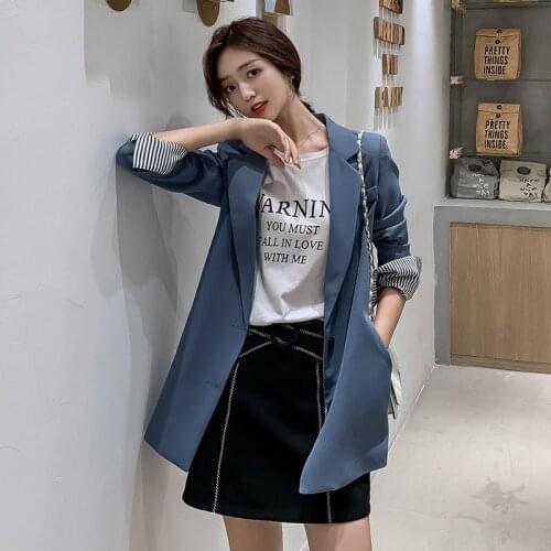 Womens Casual Blazers Open Front Long Sleeve Work Office Jackets Blazer 2021 Autumn New Lady Cusual Outerwear