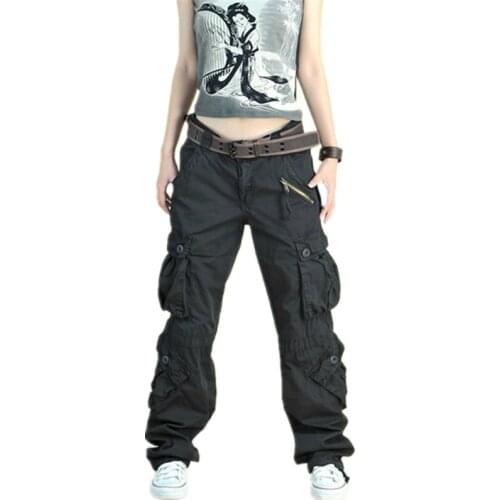 Winter Army Cargo Pants Women large Size 40 Loose Dance Trousers ladies Hip Hop Plus Size Baggy Cargo Pants For Female