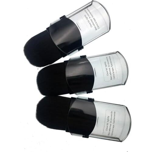 1pcs Retractable Foundation Brush Portable Blush Powder Makeup Brush soft fur Loose powder brush with lid face Cosmetic Tools